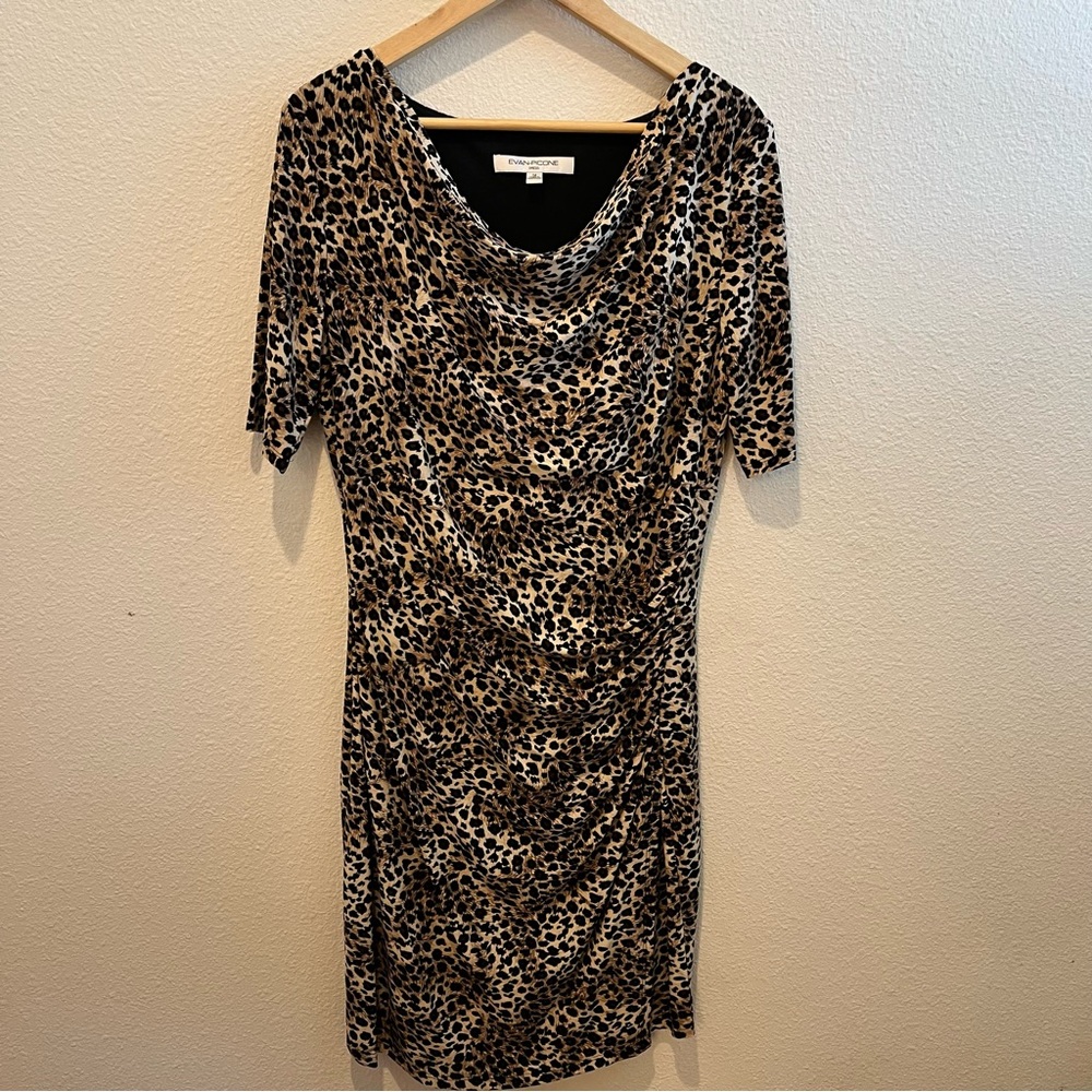 Evan Picone Size 12 Leopard Print Dress